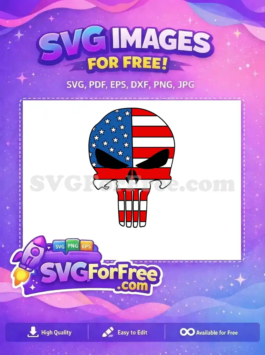 Free American Flag Free Skull Superhero Free SVG 1