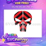 Free Red Black Stripes Free Punisher Skull Movie Free SVG - Instant Download