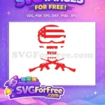 Free Skull Flag Free Crossed Guns Patriotic Free SVG - Instant Download