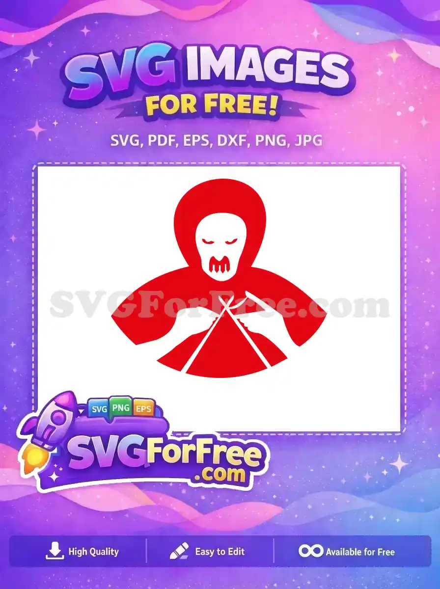 Free Red Hooded Villain Free Knitting Superhero Free SVG