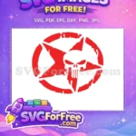 Free Skull Star Free Red Superhero Symbol Free SVG - Instant Download