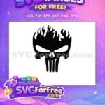 Free Flaming Skull Free Superhero Emblem The Punisher Free SVG - Instant Download