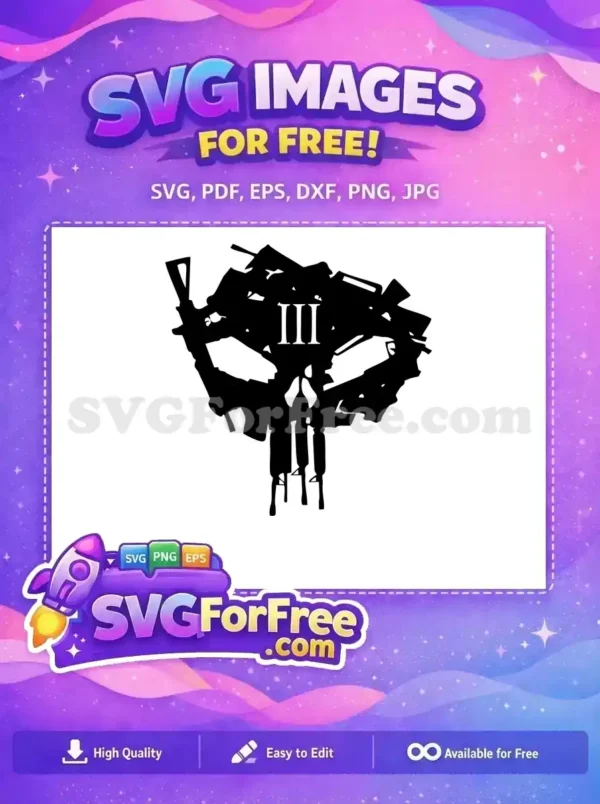 Free Distressed Skull Free Roman Numerals Punisher Free SVG