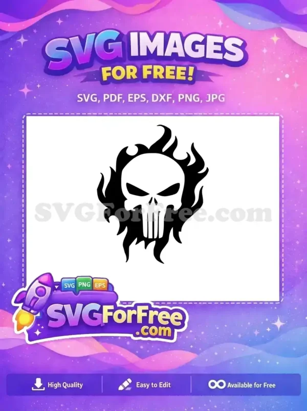 Free Skull Flames Free Superhero Emblem The Punisher Free SVG