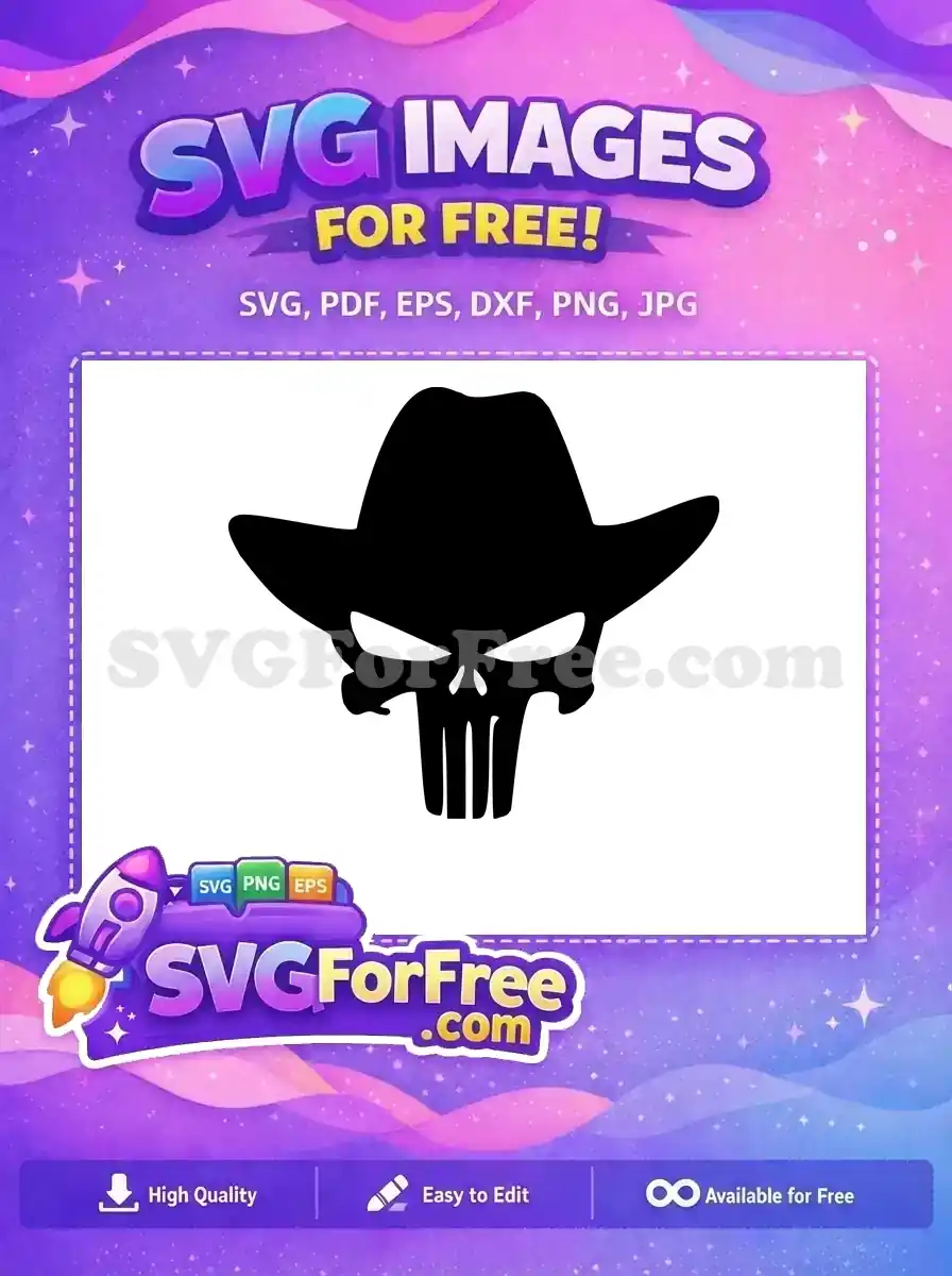 Free Cowboy Hat Free Skull Superhero Free SVG