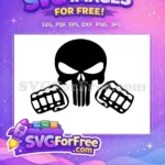Free Black Skull Free Clenched Fists Superhero Free SVG - Instant Download