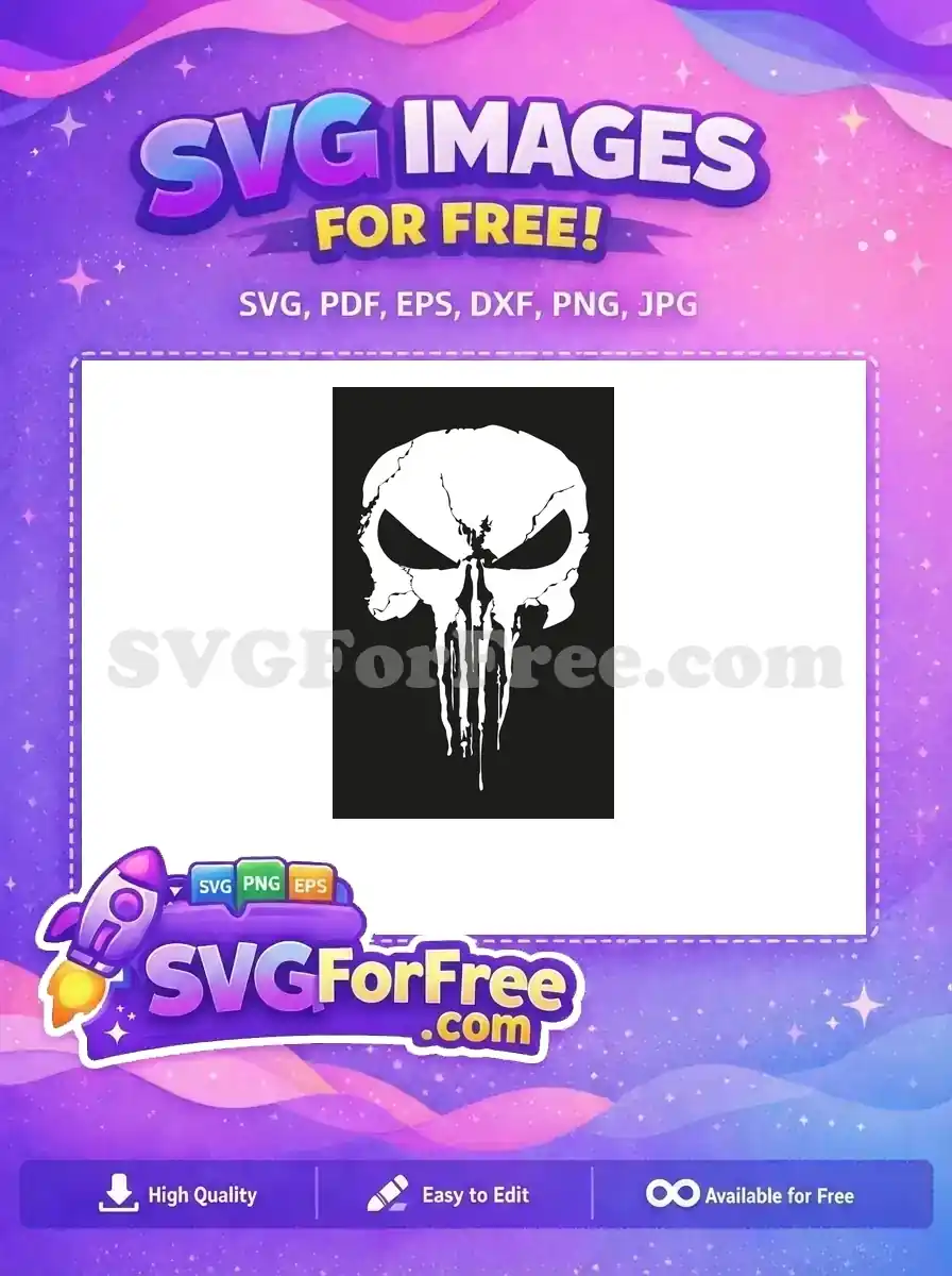 Free White Skull Free Dripping Superhero Punisher Free SVG