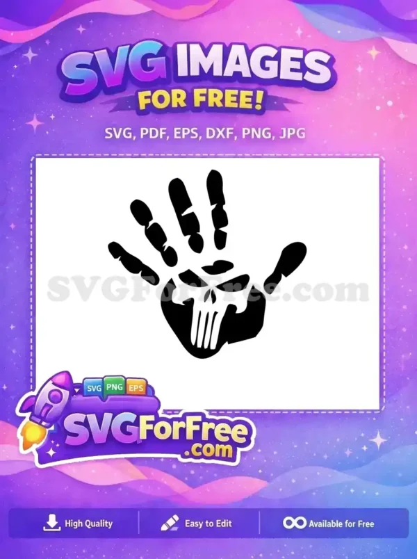 Free Skull Hand Free Punisher Superhero Free SVG