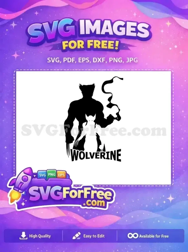 Free Black Silhouette Free White Costume Wolverine Free SVG