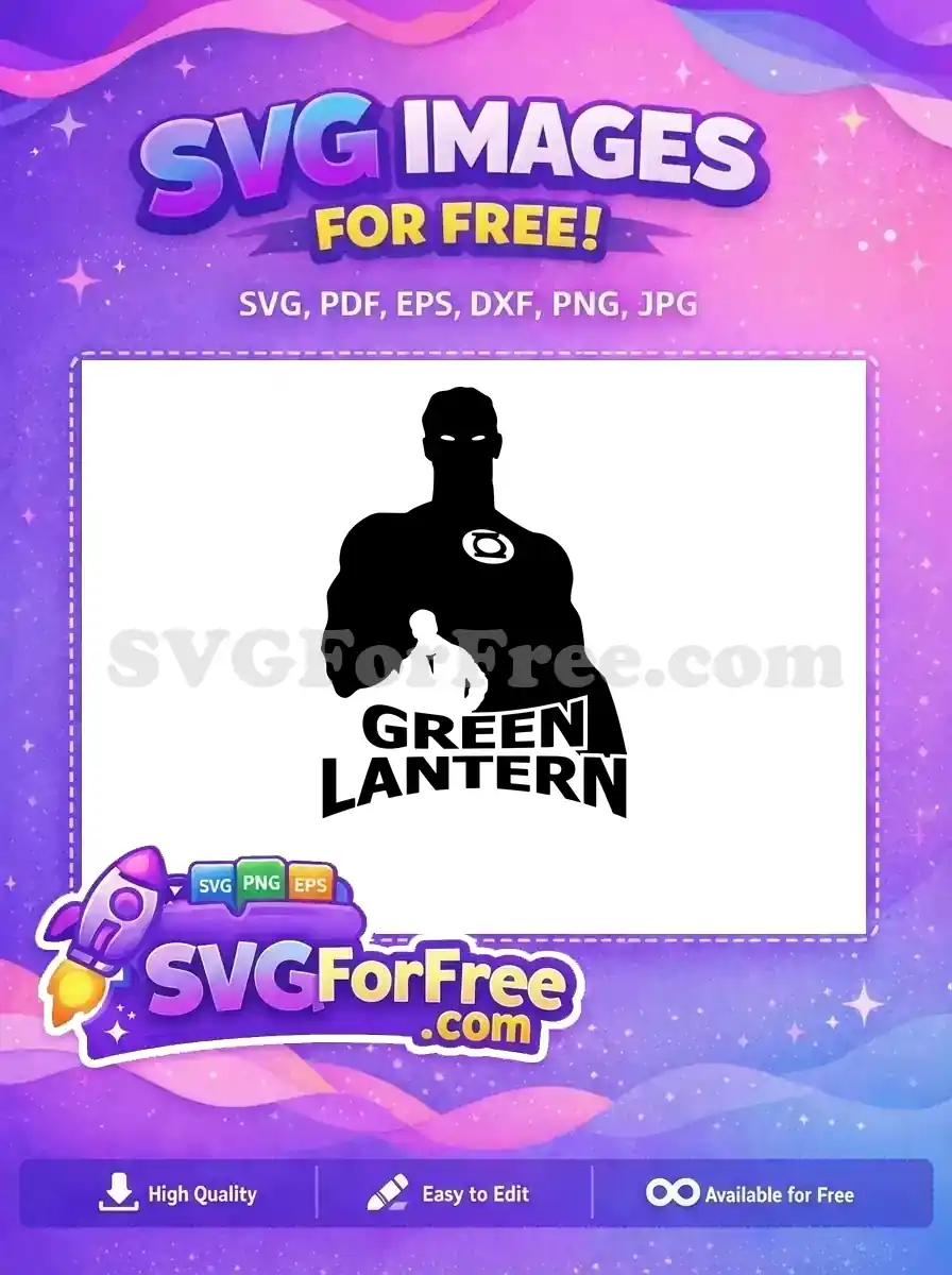 Free Silhouette Emblem Free Hero Pose Green Lantern Free SVG