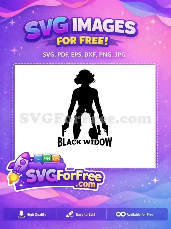 Free Silhouette Pistols Free Superhero Black Widow Movie Free SVG