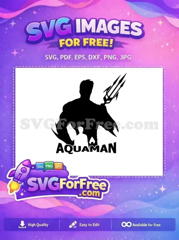 Free Silhouette Trident Free Muscular Aquaman Movie Free SVG