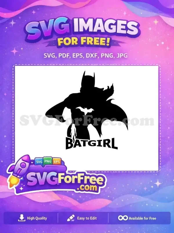 Free Silhouette Batgirl Free Superhero Stance Batgirl Free SVG