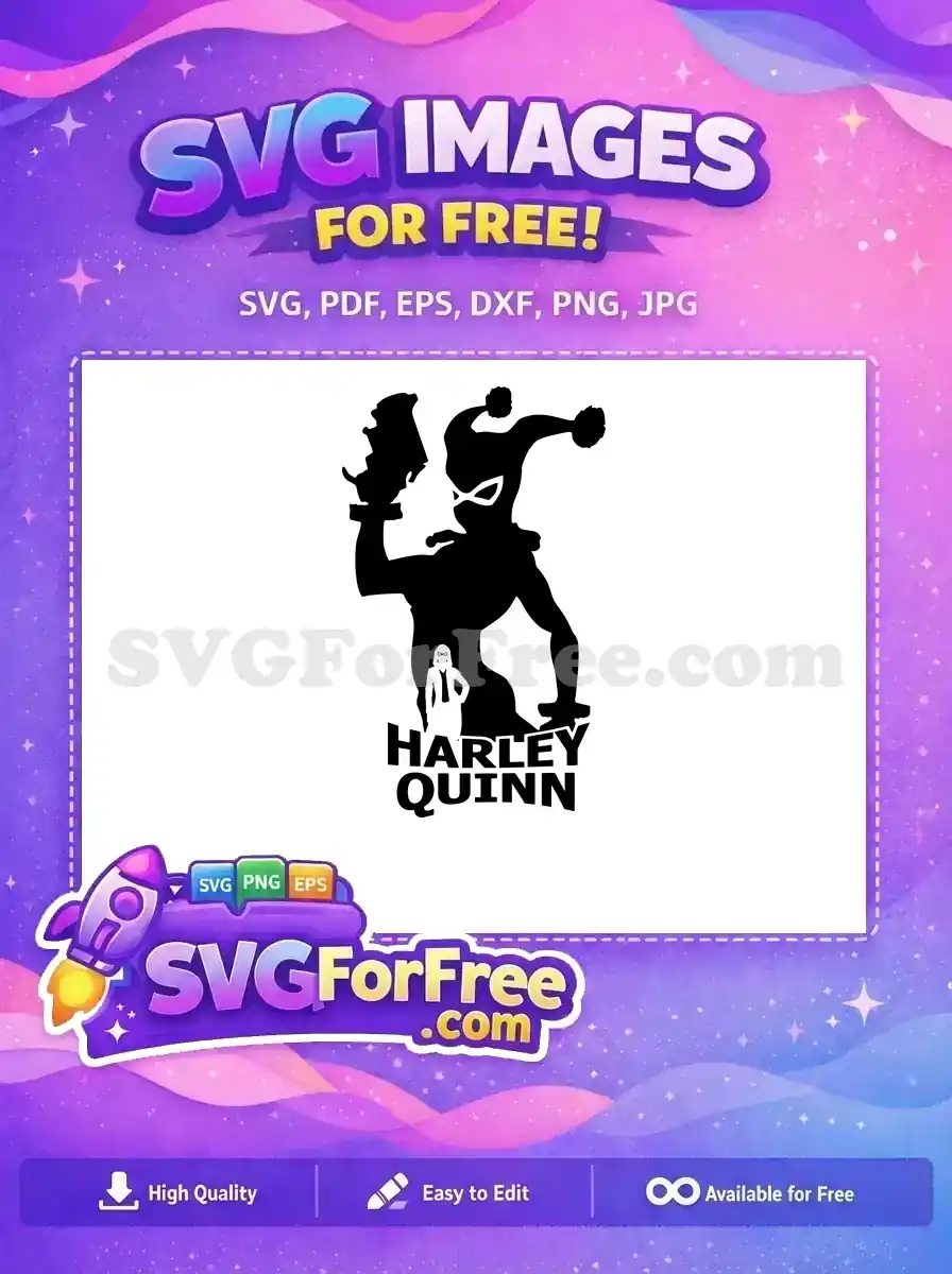 Free Comic Villain Free Harley Quinn Silhouette Movie Free SVG