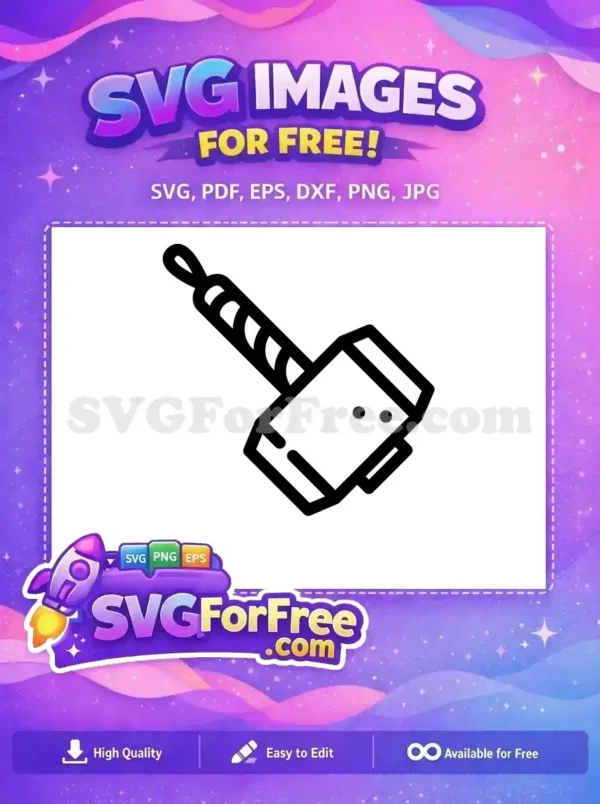 Free Mjolnir Hammer Free Thor Weapon Avengers Free SVG