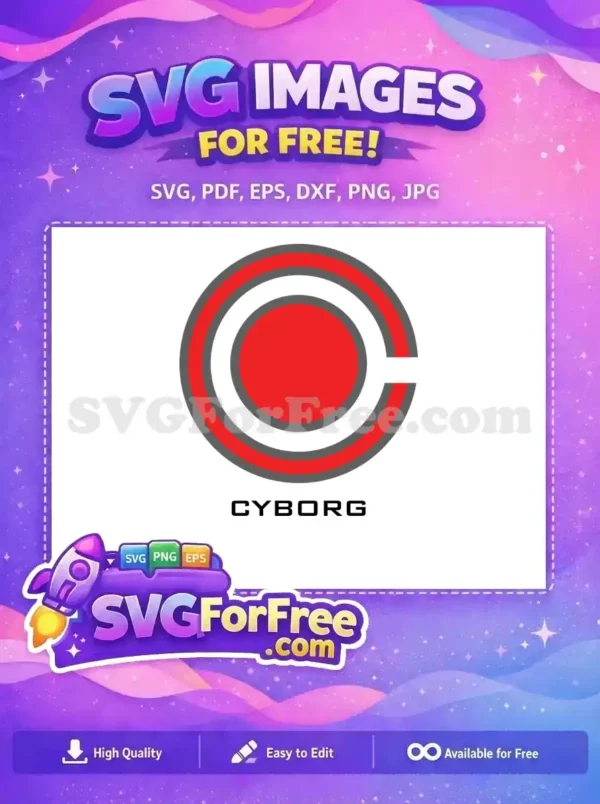 Free Red Cyborg Free Circle Superhero Movie Free SVG