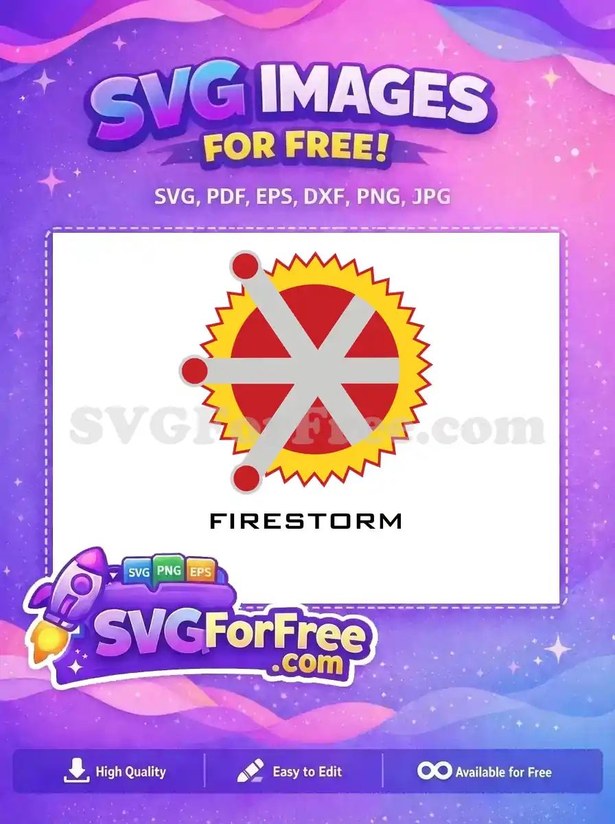 Free Red Yellow Firestorm Emblem Free Superhero Free SVG