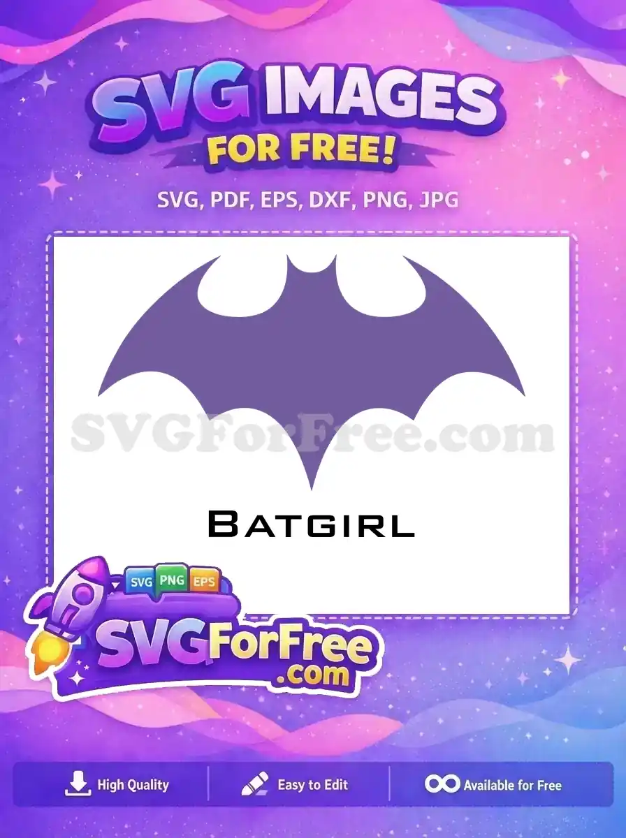 Free Purple Batgirl Symbol Free Superhero Silhouette Movie Free SVG