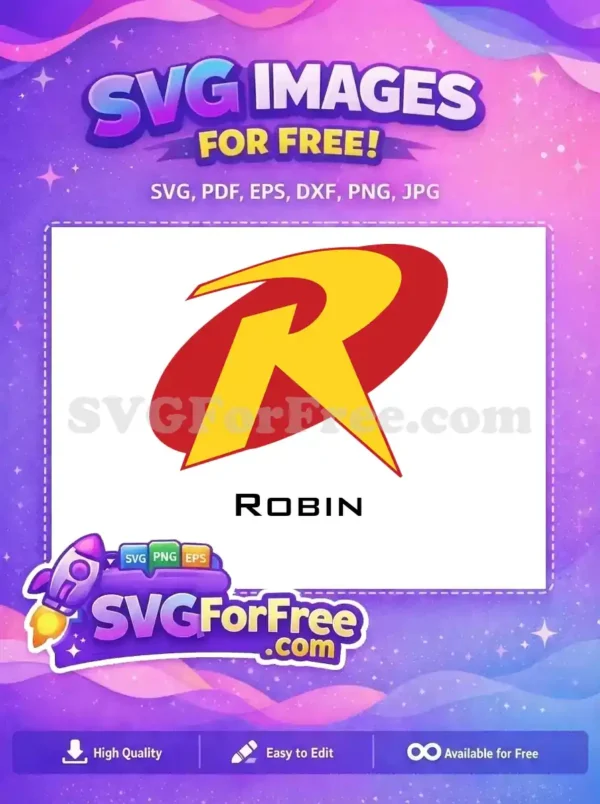 Free Yellow Emblem Free Red Oval Robin Superhero Free SVG