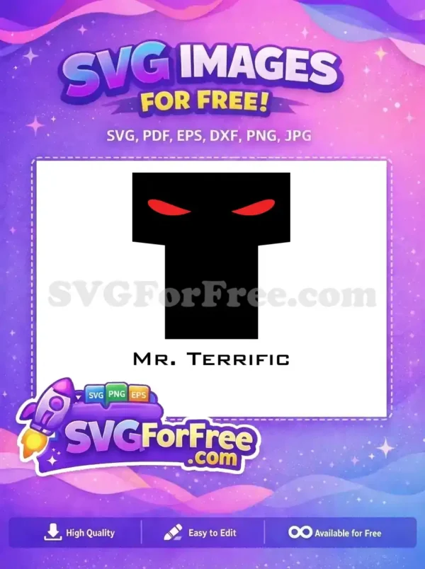 Free Red Eyes Free Mr Terrific Silhouette Superhero Free SVG