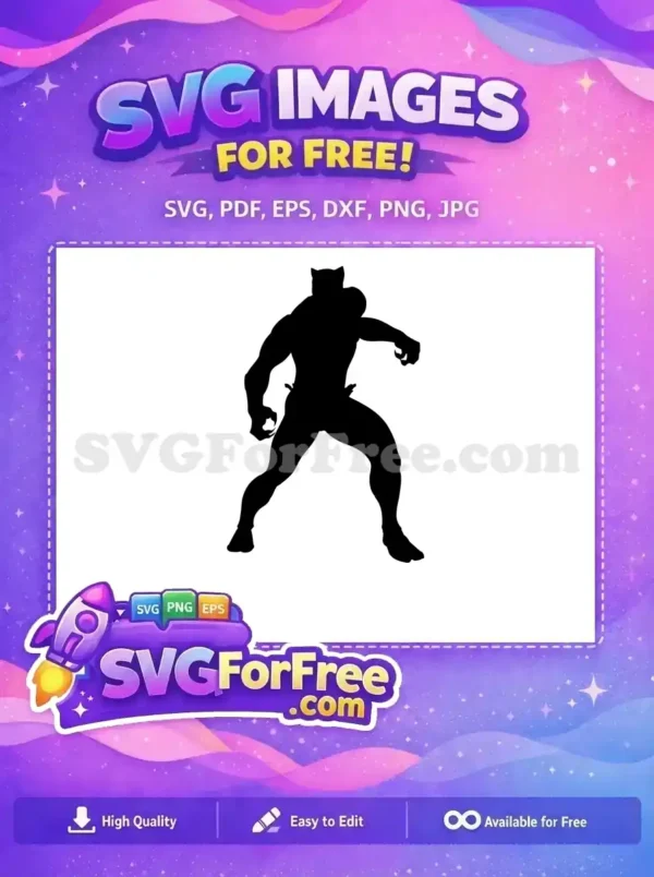 Free Silhouette Angry Panther Free Claws Wakanda Free SVG