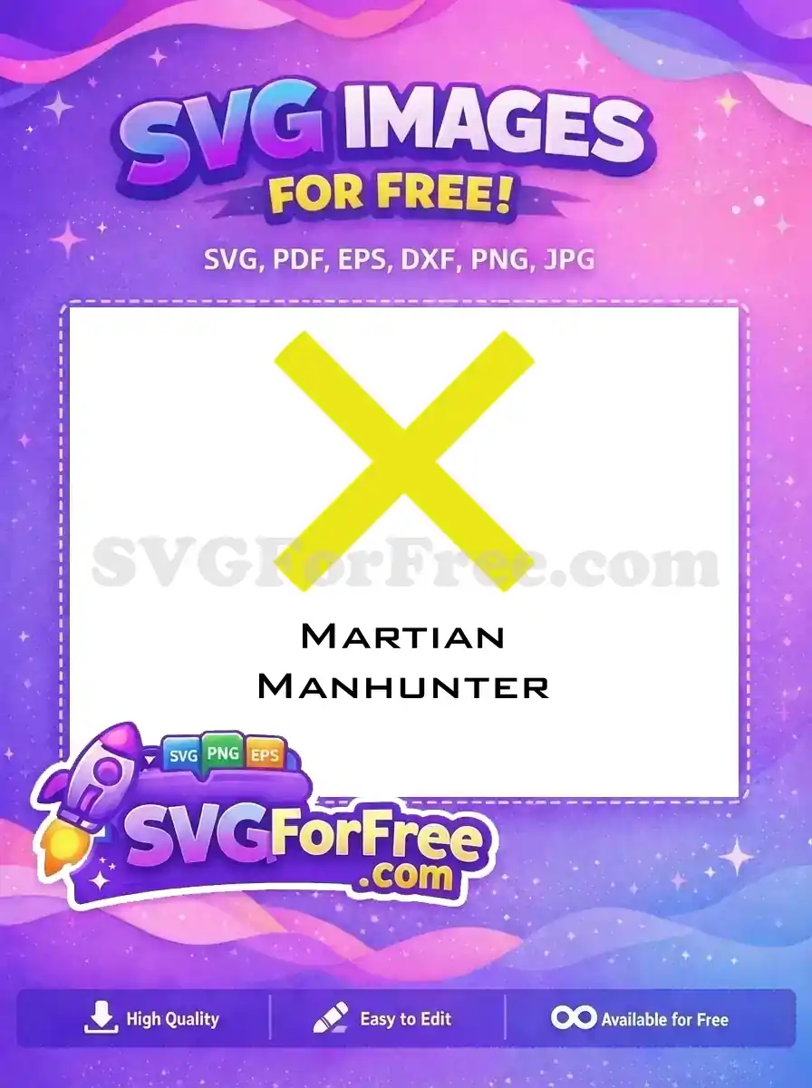 Free Yellow Cross Emblem Free Superhero Symbol Martian Manhunter Free SVG