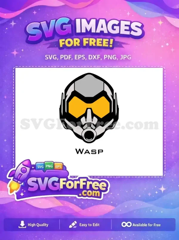 Free Wasp Superhero Mask Free Yellow Visor Avengers Free SVG