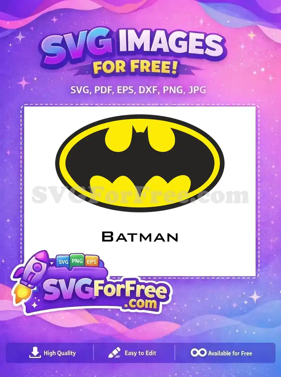 Free Black Bat Free Yellow Emblem Superhero Free SVG