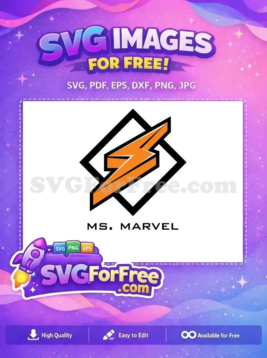 Free Orange Thunderbolt Free Black Diamond Ms Marvel Free SVG