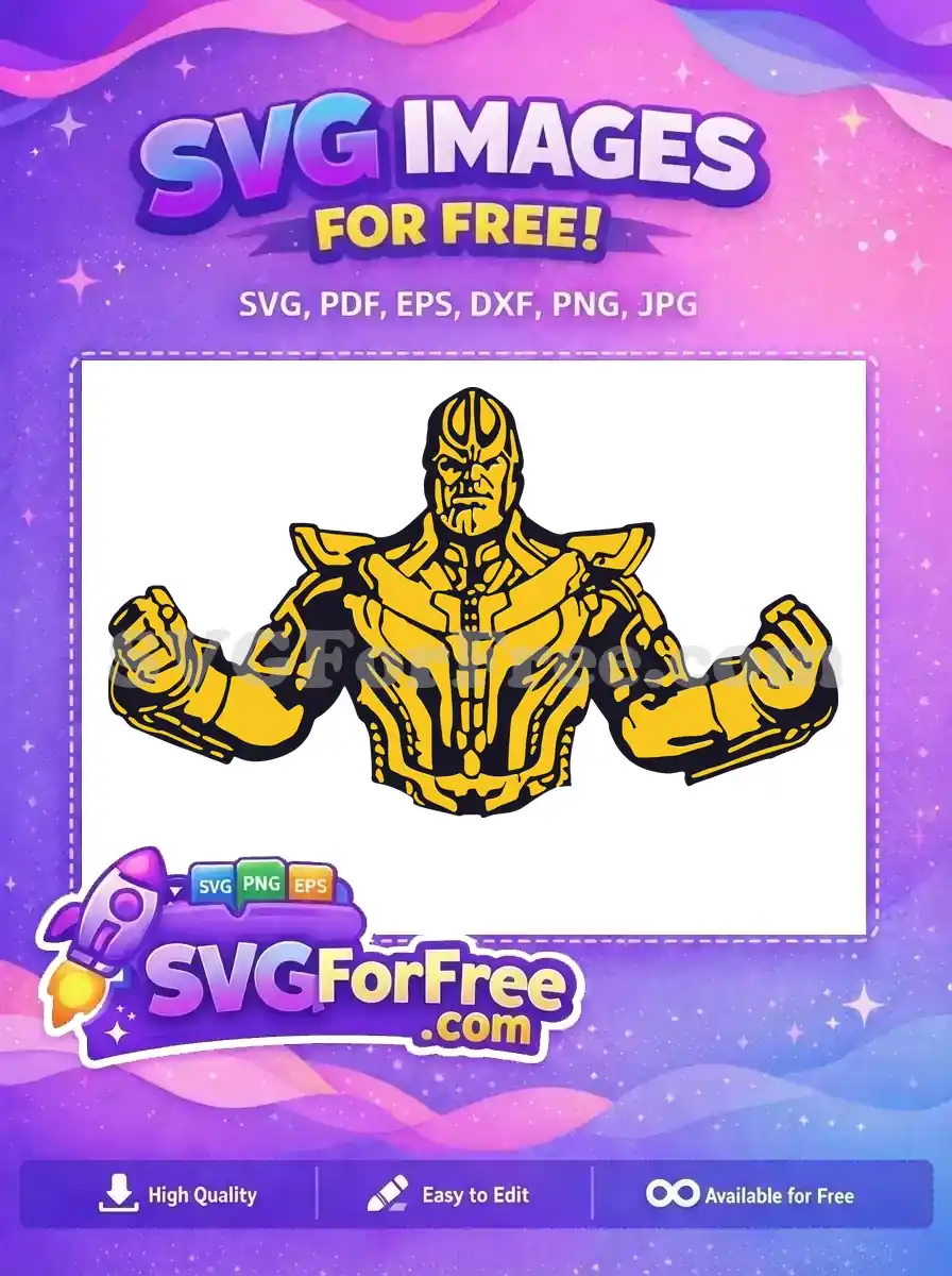 Free Thanos Angry Expression Free Strong Arms Avengers Free SVG
