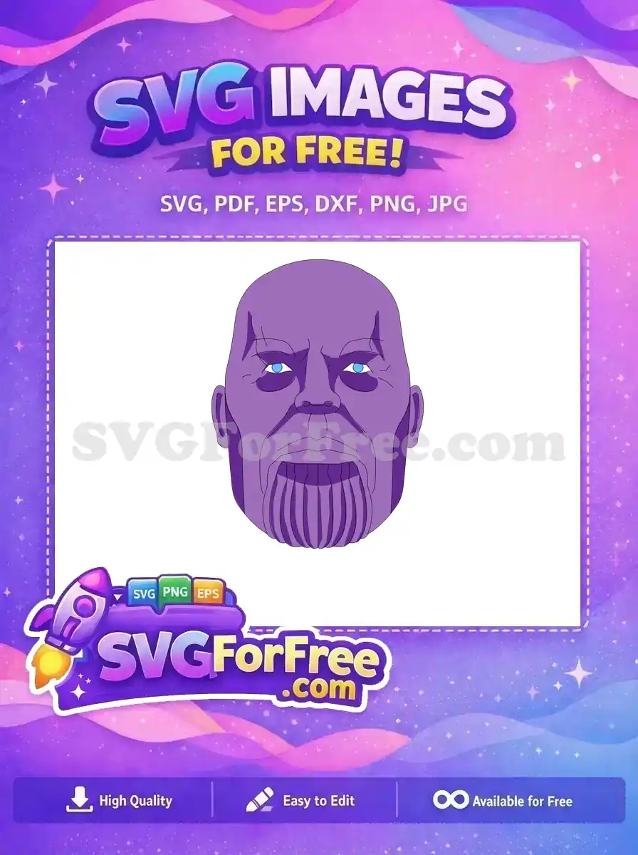 Free Purple Thanos Angry Expression Free Superhero Villain Movie Free SVG