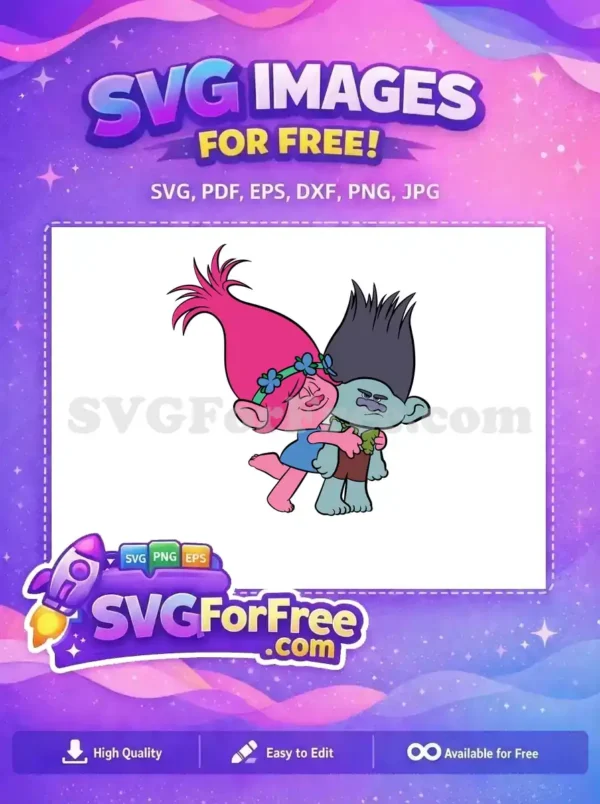Free Pink Haired Troll Free Hugging Blue Troll Movie Free SVG Free Pink Haired Troll Free Hugging Blue Troll Movie Free SVG