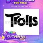 Free Black Haired Trolls Free Cartoon Design Trolls Free SVG - Instant Download