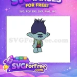 Free Grumpy Blue Haired Troll Free Green Necklace Trolls Free SVG - Instant Download