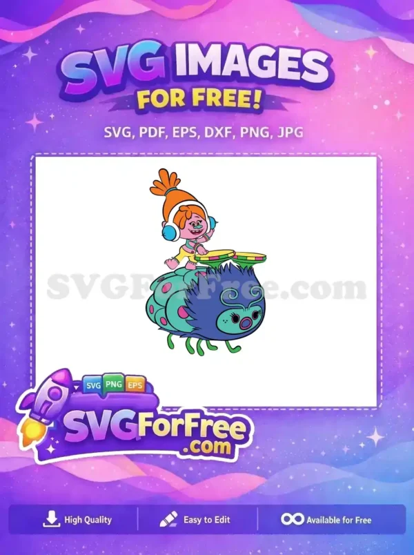 Free DJ Suki Beat Drop Free Trolls Band Together Free SVG