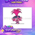 Free Pink Hair Free Flower Crown Trolls Movie Free SVG 4 - Instant Download