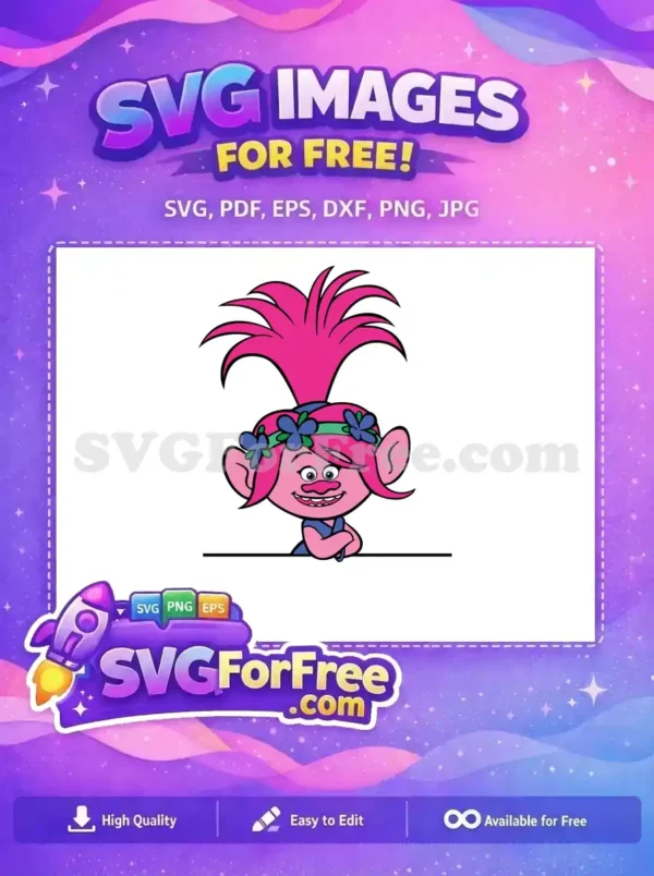 Free Pink Hair Free Flower Crown Trolls Movie Free SVG 4 Free Pink Hair Free Flower Crown Trolls Movie Free SVG 4
