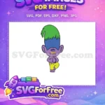 Free Meditating Purple Troll Free Green Hair Trolls Free SVG - Instant Download