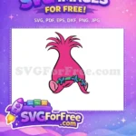 Free Pink Hair Free Blue Flower Trolls Free SVG 3 - Instant Download
