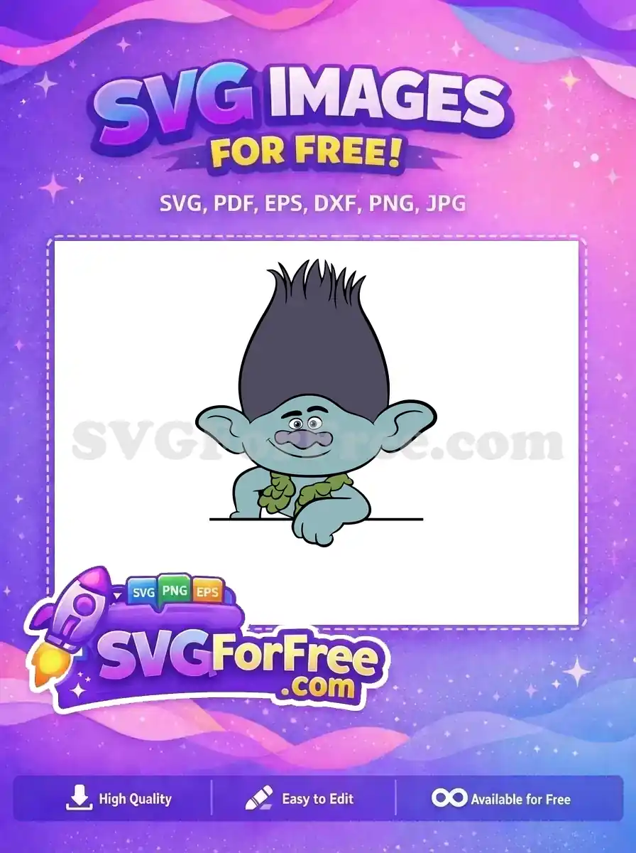 Free Blue Skinned Troll Free Green Lei Trolls Free SVG
