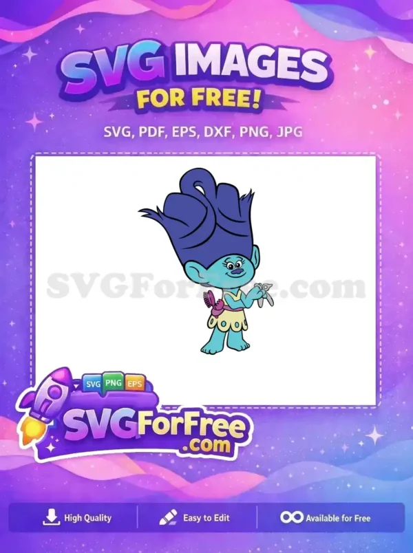 Free Blue Hair Troll Free Hair Accessories Trolls Free SVG Free Blue Hair Troll Free Hair Accessories Trolls Free SVG