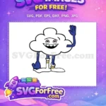 Free Waving Superhero Free Cloud Character Funny Free SVG - Instant Download