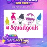 Free Colorful Hair Trolls Free Squadgoals Superhero Free SVG - Instant Download