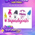 Free Colorful Hair Free Happy Faces Trolls Free SVG - Instant Download
