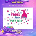Free Pink Hair Free Blue Flowers Trolls Free SVG 2 - Instant Download