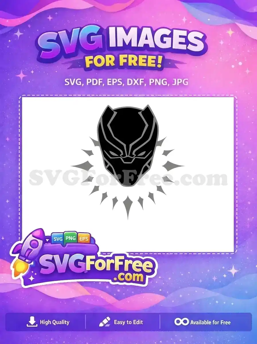 Free Black Panther Mask Free Wakanda Forever Movie Free SVG 3