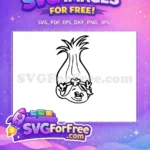 Free Black Haired Troll Free Flower Crown Trolls Free SVG - Instant Download