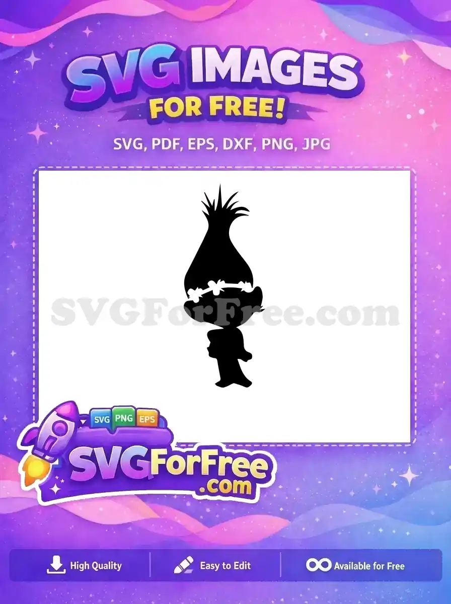 Free Poppy Silhouette Free Flower Crown Trolls Free SVG