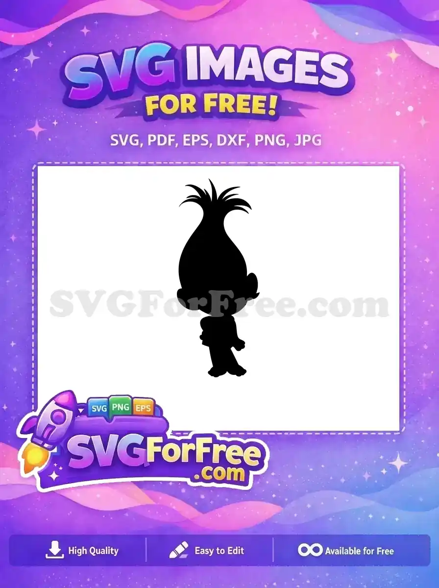 Free Poppy Silhouette Free Happy Troll Movie Free SVG