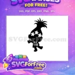 Free Black Haired Troll Free White Flowers Trolls Free SVG - Instant Download
